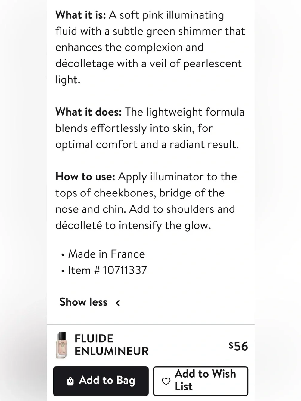 CHANEL Fluide Enlumineur Iridescent Illuminating Fluid - Black & Gold Packaging - Picture 6 of 10